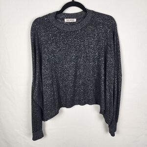 Joah Brown Black & Gray Speckled Slouchy Oversized Pullover Sweater One Size